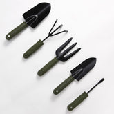 Kuber Industries Garden Tools|Small & Big Hand Trowels|Hand Cultivator|Hand Weeder & Fork Carbon Steel|SJ-5020|Comfortable & Easy Grip Handles|Set of 5|Green & Black (Pack of 2)